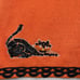 Studio Treat Vest Sweater Womens Large Orange Sleeveless Black Cat Halloween