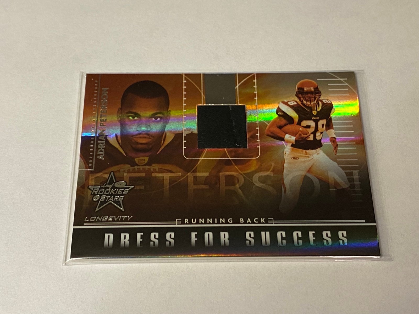 2007 Adrian Peterson rookie shoe piece trading card 17/55