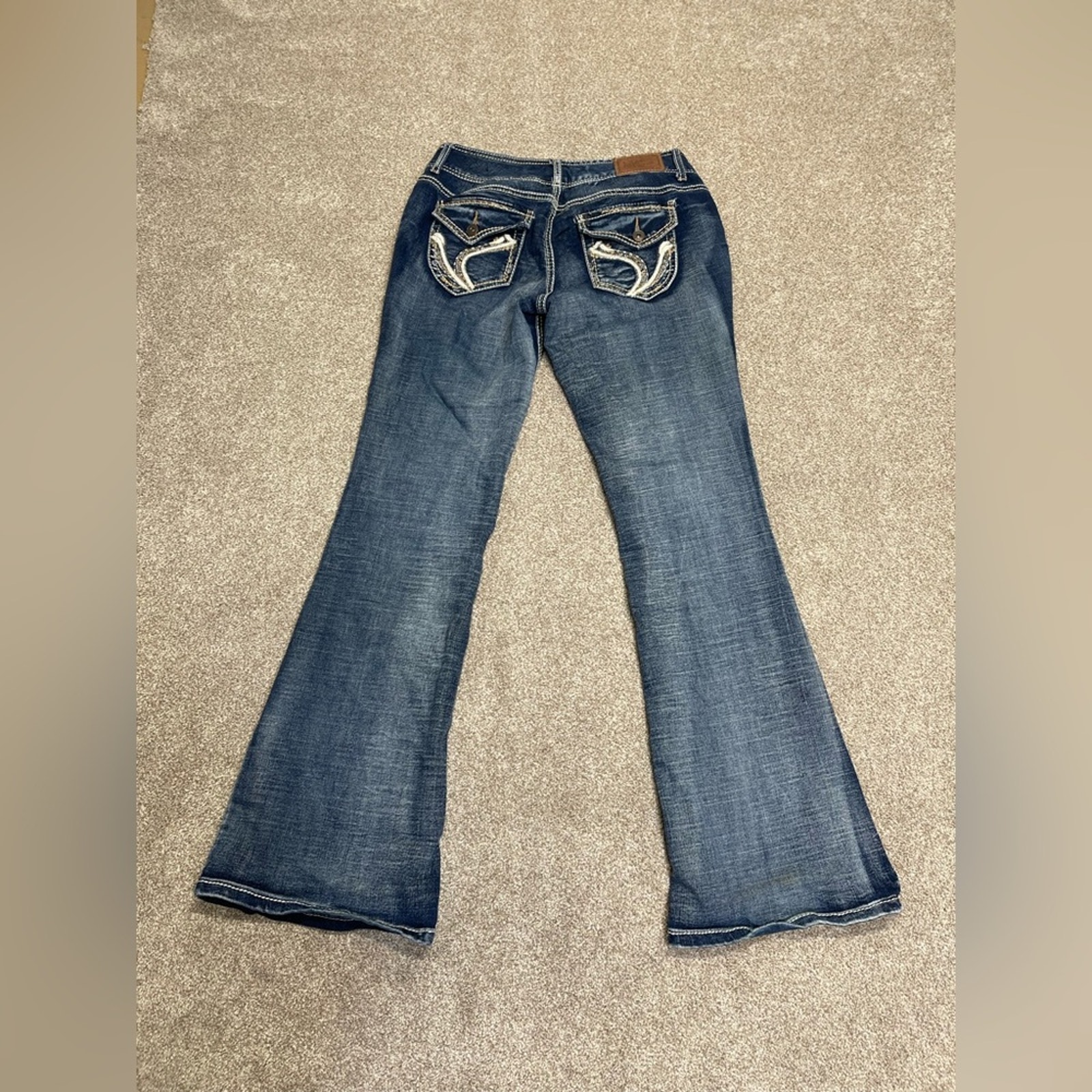 Y2K 00s streetwear grunge Ariya flare jean sz 7/8 low rise rodeo western cowgirl