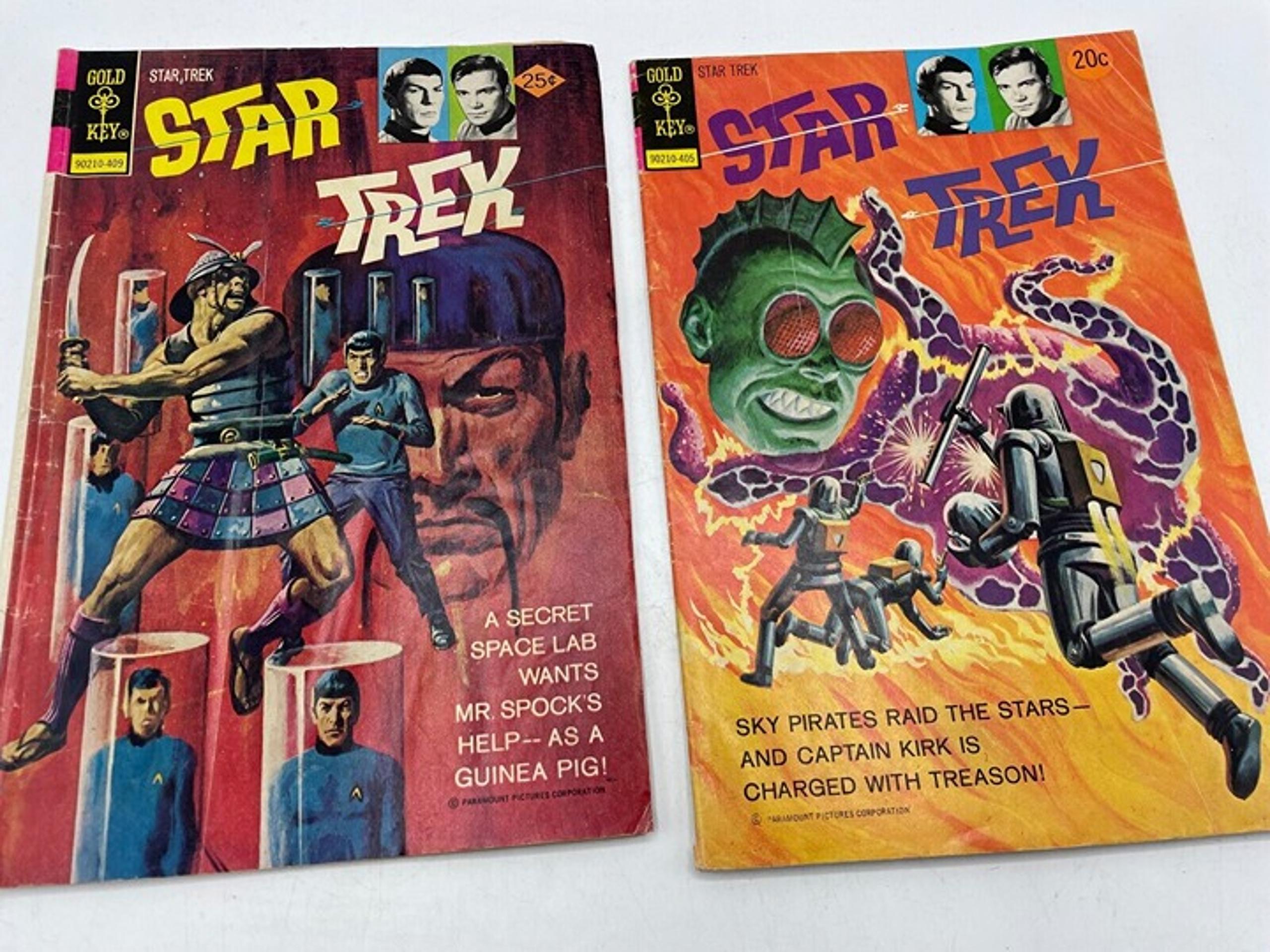 Vintage Star Trek Comic Book Lot #24, 26 Gold Key 1974 Sci Fi Paramount Pictures