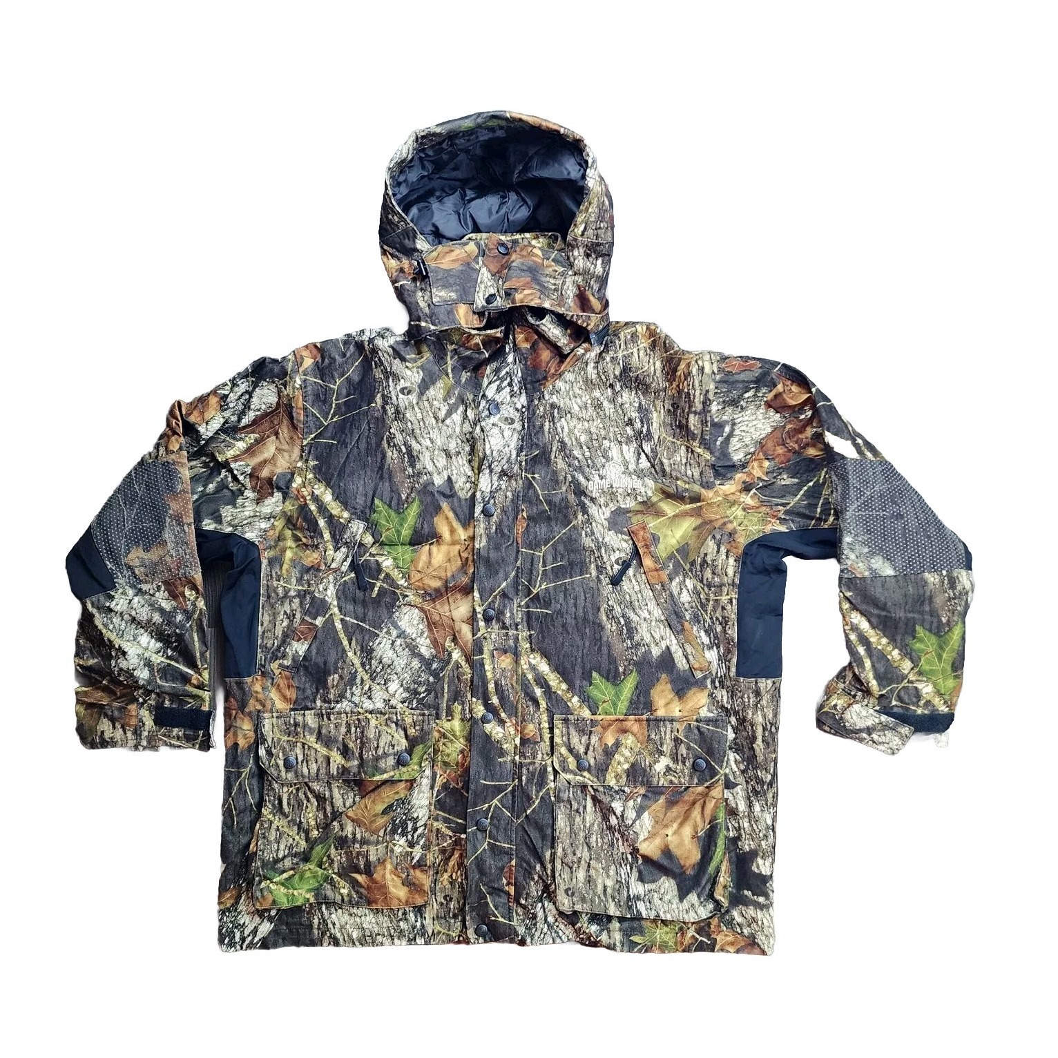 Game Winner Mens Hunting Jacket BR Tree Camo Hooded SZ XL 2 LG pockets
