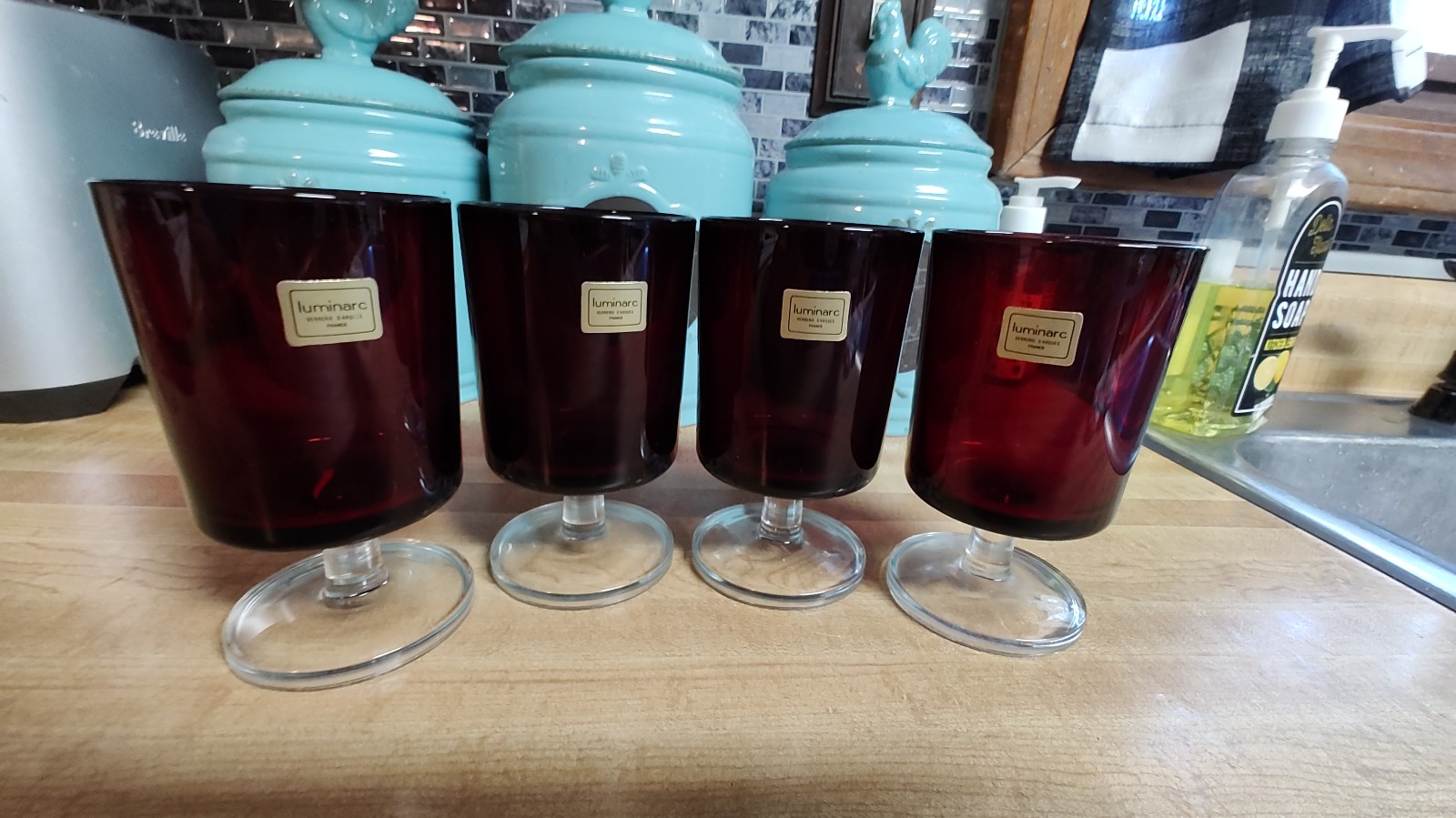 Luminary Ruby Red Cavalier Short Stem Wine Glasses