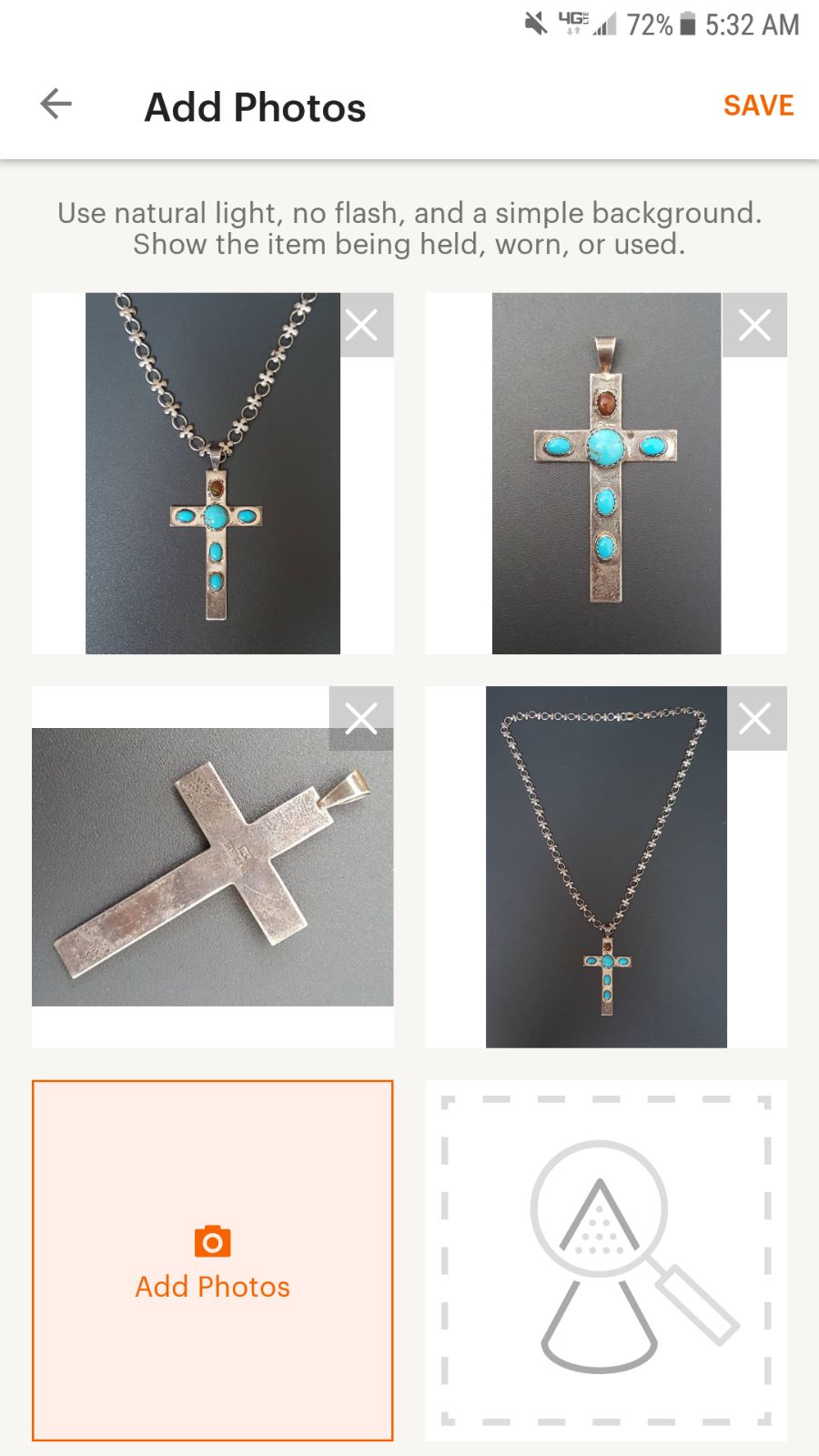 Navajo Turquoise Opal Sterling Cross 2 1