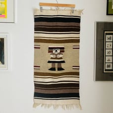 Vintage Latin American Tribal Rug Wall Tapestry Hand Woven