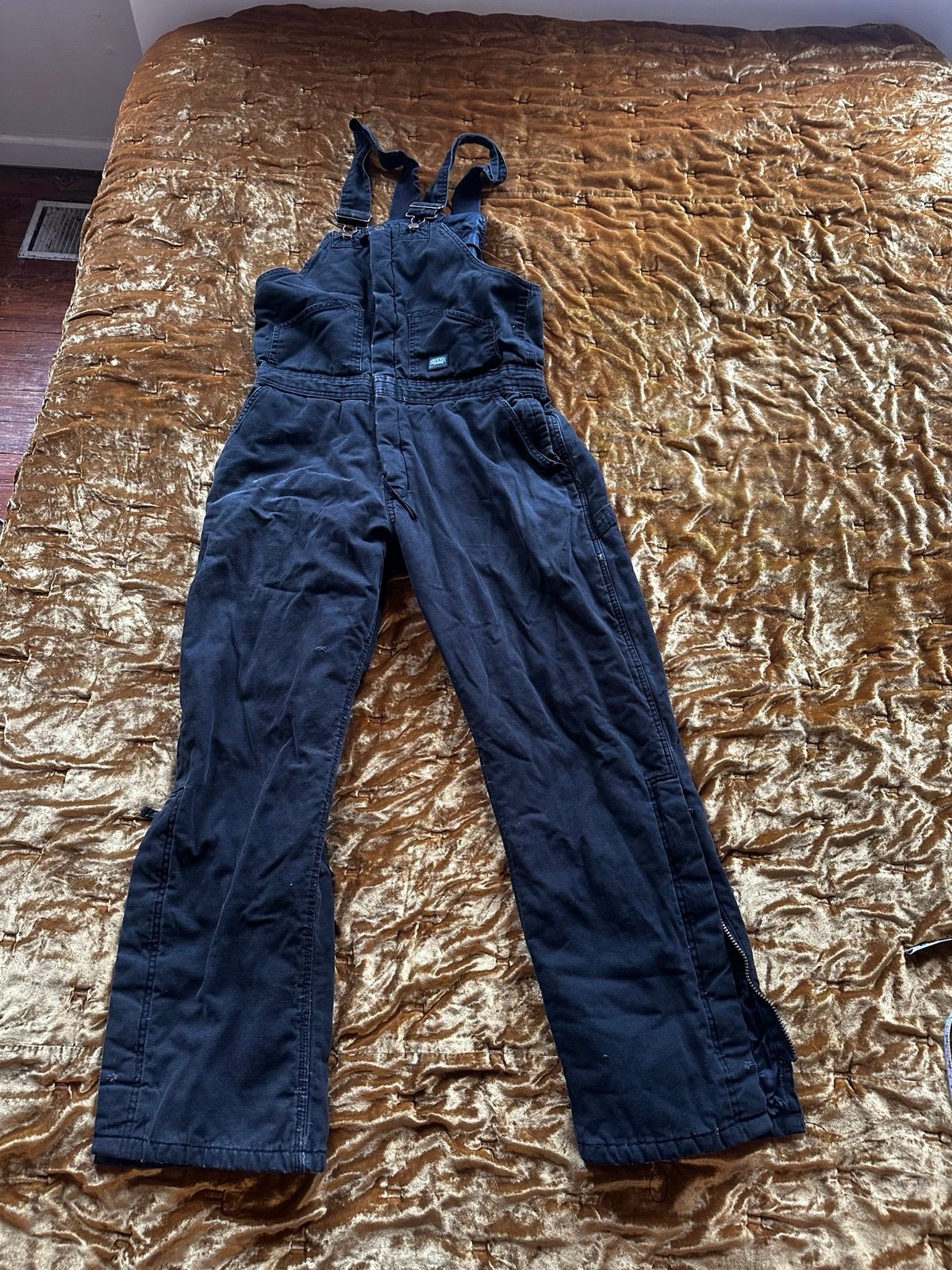 Vintage KEY Polar King Insulated Black Canvas Work Overalls | 32” waist