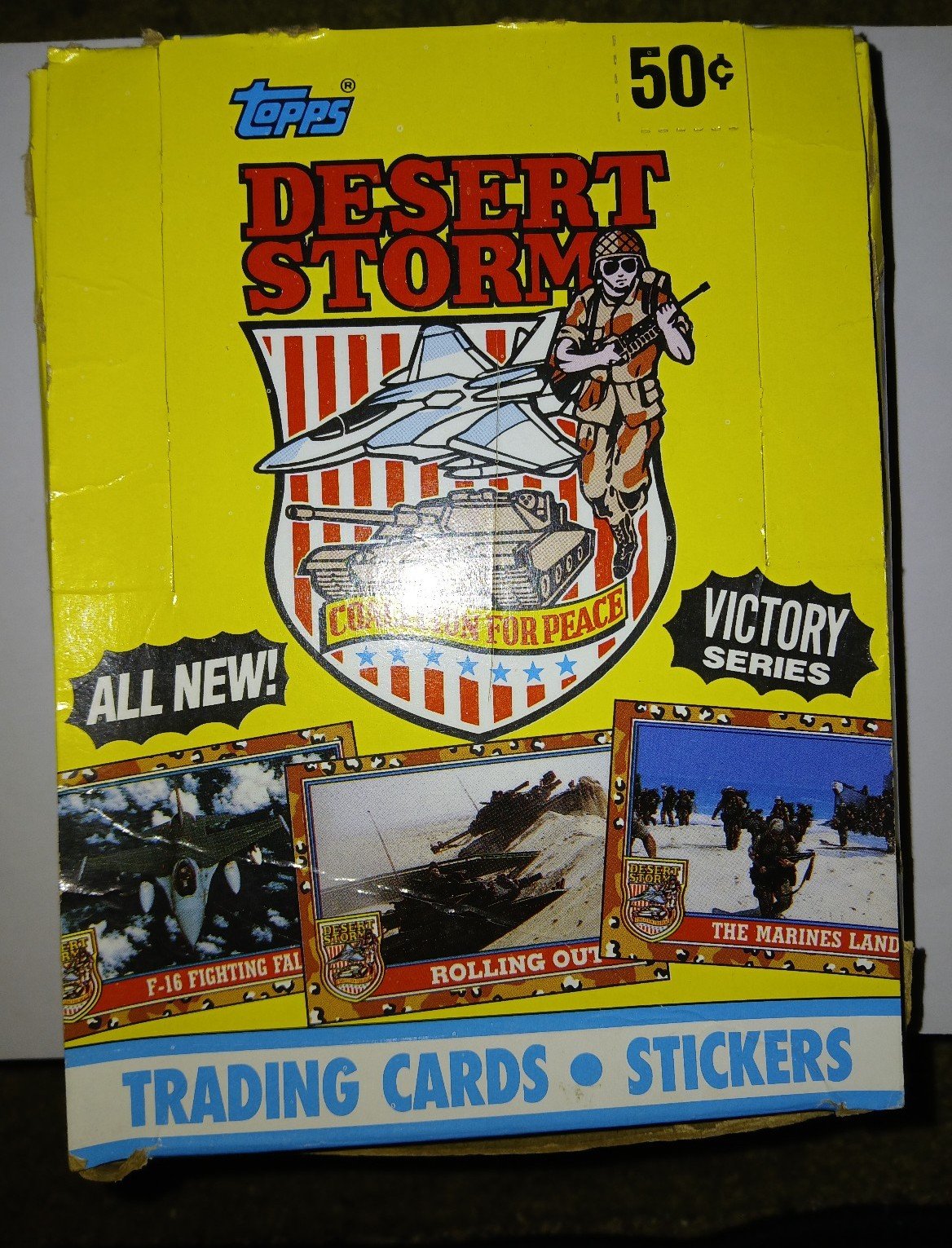 DESERT STORM VICTORY SERIES 36 CT. YELLOW PACKS. IN DISPLAY BOX! BRAND NEW!