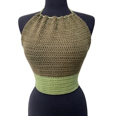 Sage Serenity Handmade Crochet Halter Top