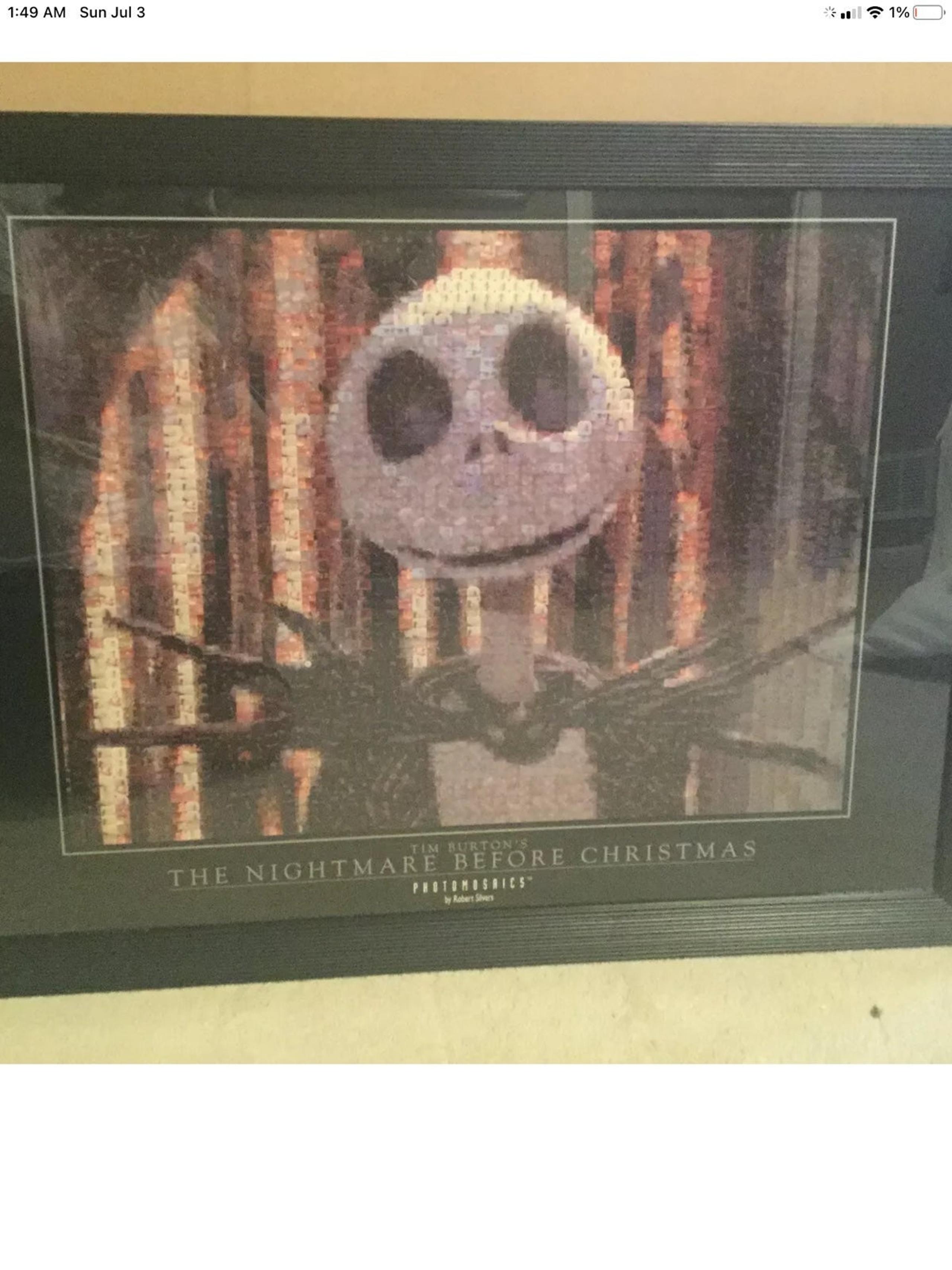 Jack Skellington Disney Photomosiac Framed Print