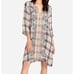 Johnny Was Workshop Claudine Short Kaftan Dress S 3/4 Sleeve Embroidered Slits