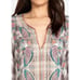 Johnny Was Workshop Claudine Short Kaftan Dress S 3/4 Sleeve Embroidered Slits