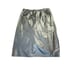 Vintage Distressed Leather Midi Skirt Black USA Womens 24