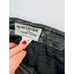 Vintage Distressed Leather Midi Skirt Black USA Womens 24