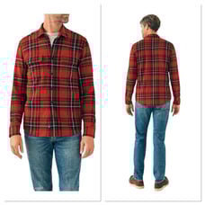 Faherty Legend Sweater Shirt Mens XXL Homeward Bound Plaid Red Long Sleeve NWT