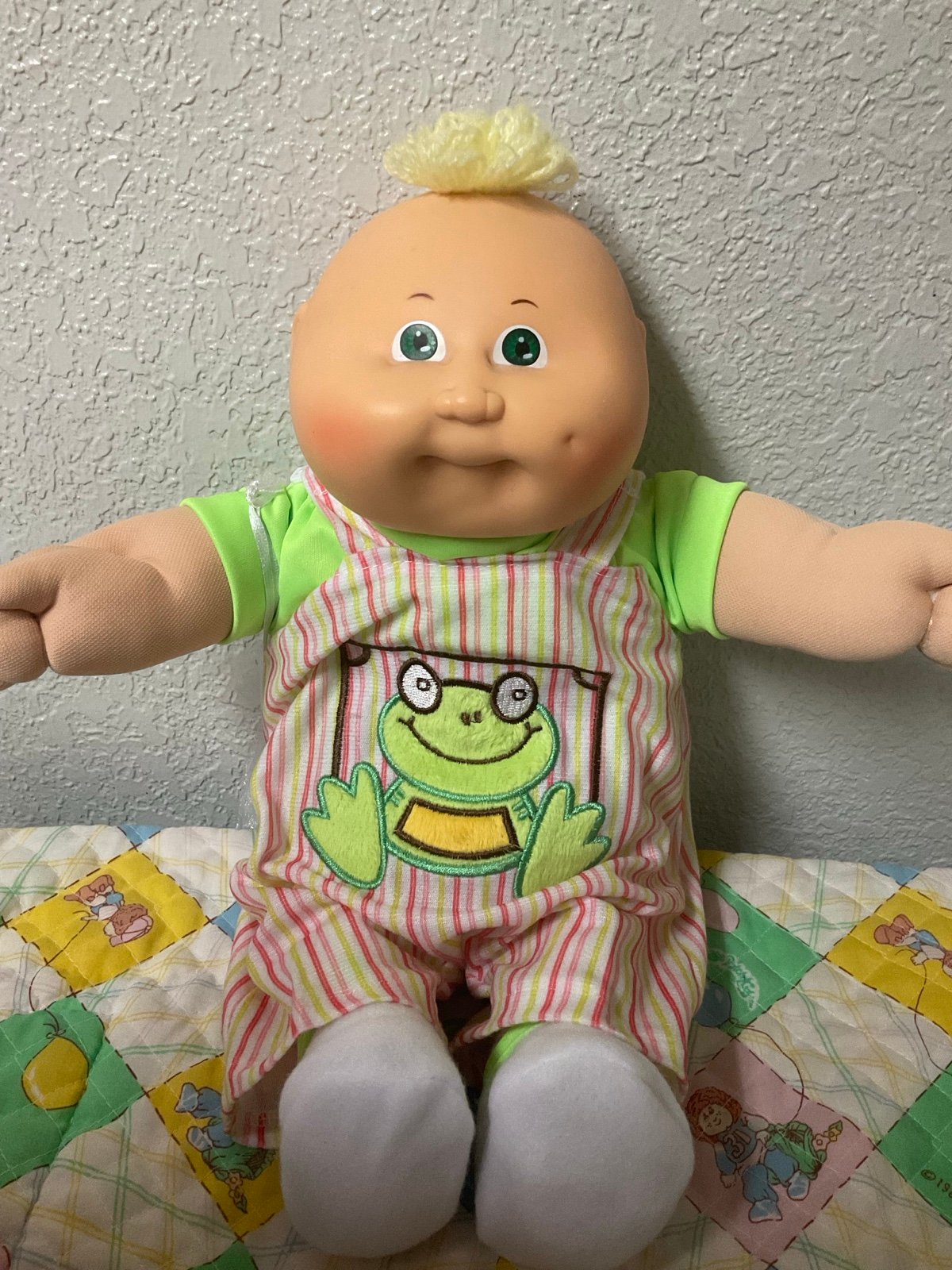 Vintage Cabbage Patch Kid Preemie Boy Lemon Tuft Green Eyes P Factory 1984 HM#3