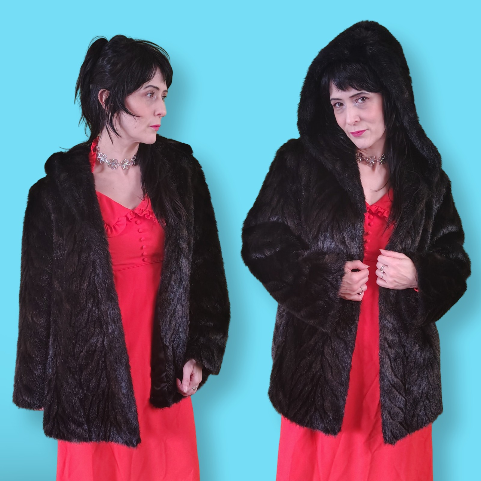 Rosé Muse tippet muffler set coat - Poncho
