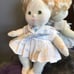 1985 Mattel My Child Doll Curly Blonde / Green Eyes/ White Sailor Dress