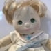1985 Mattel My Child Doll Curly Blonde / Green Eyes/ White Sailor Dress