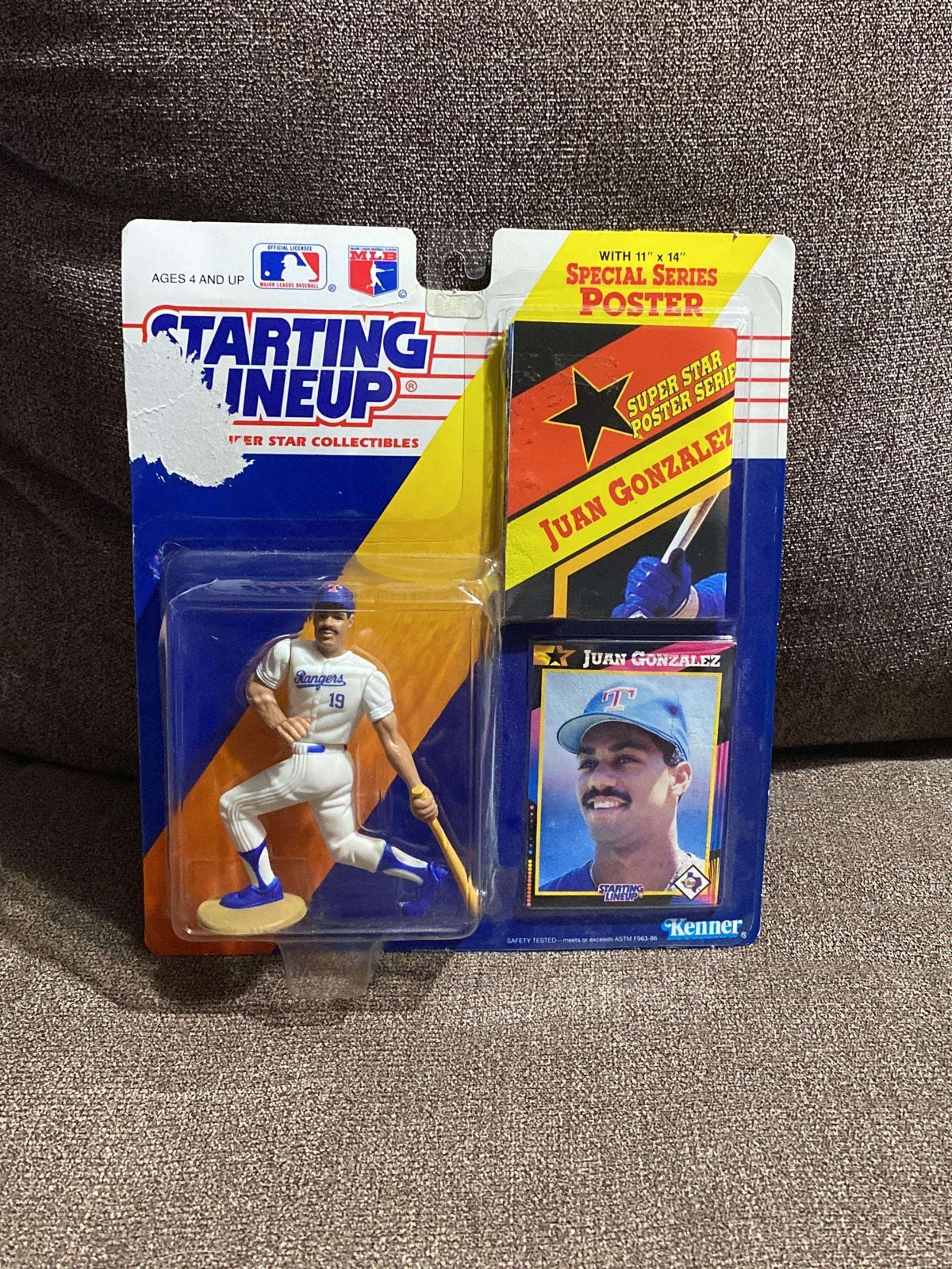 Starting Lineup Kenner 1992 Juan Gonzalez Figure, Card and poster