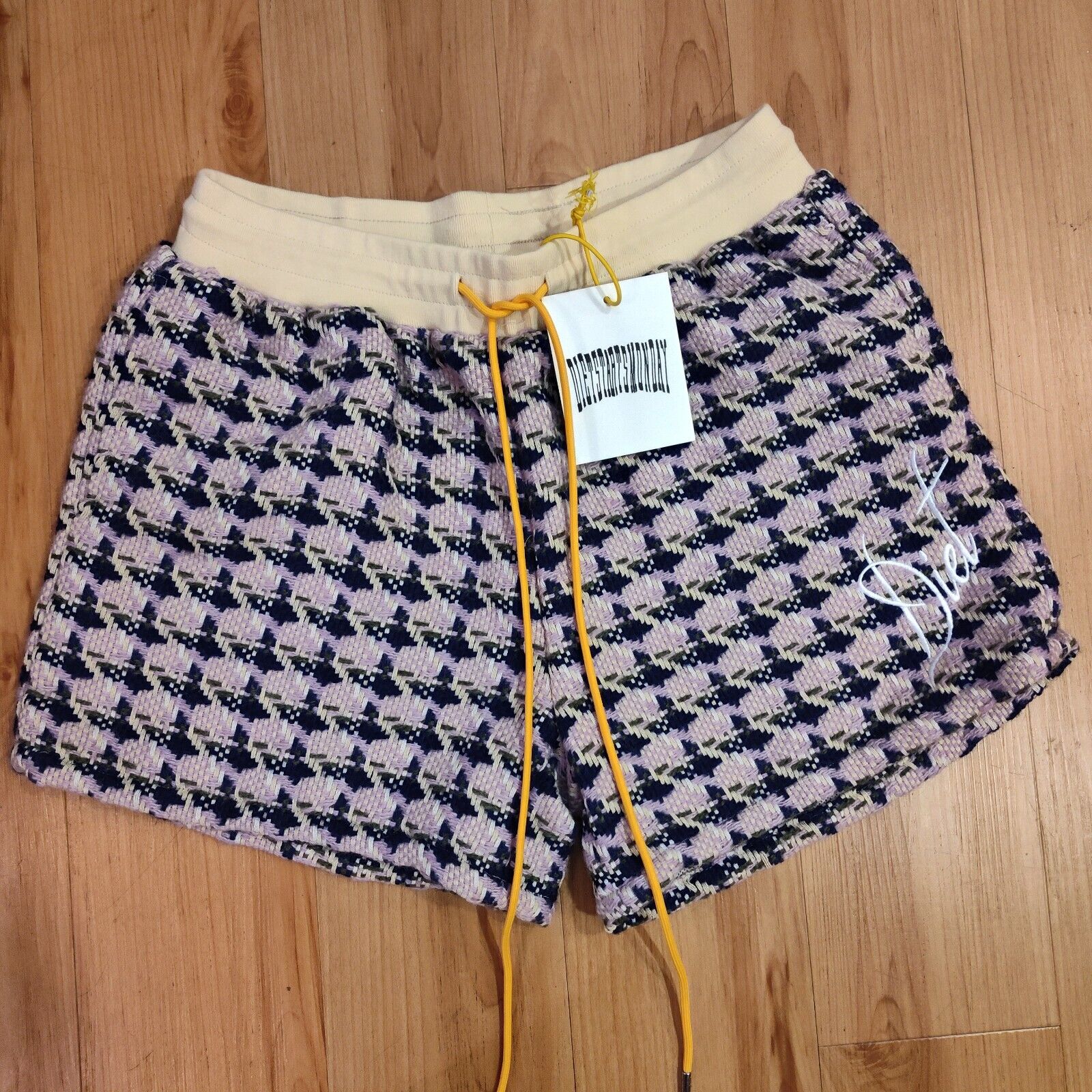 DIET STARTS MONDAYWool Blend Tweed Shorts In Purple Sz L