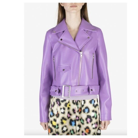 STAND STUDIO Esmeralda Faux-Leather Biker Moto Jacket