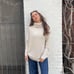Zara knit cream oversized tunic turtleneck sz M