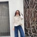 Zara knit cream oversized tunic turtleneck sz M