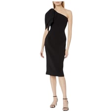 NWOT Dress the Population Women's One-Shoulder Black Midi Dress – Sz XS