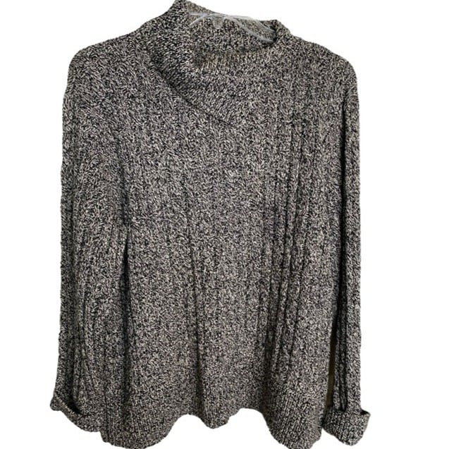 Liz Claiborne Black and White Tweed Knit Dark Academia Goth Y2K Sweater Size 3X