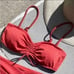 Abercrombie & fitch diagonal stripe cinched bikini top red