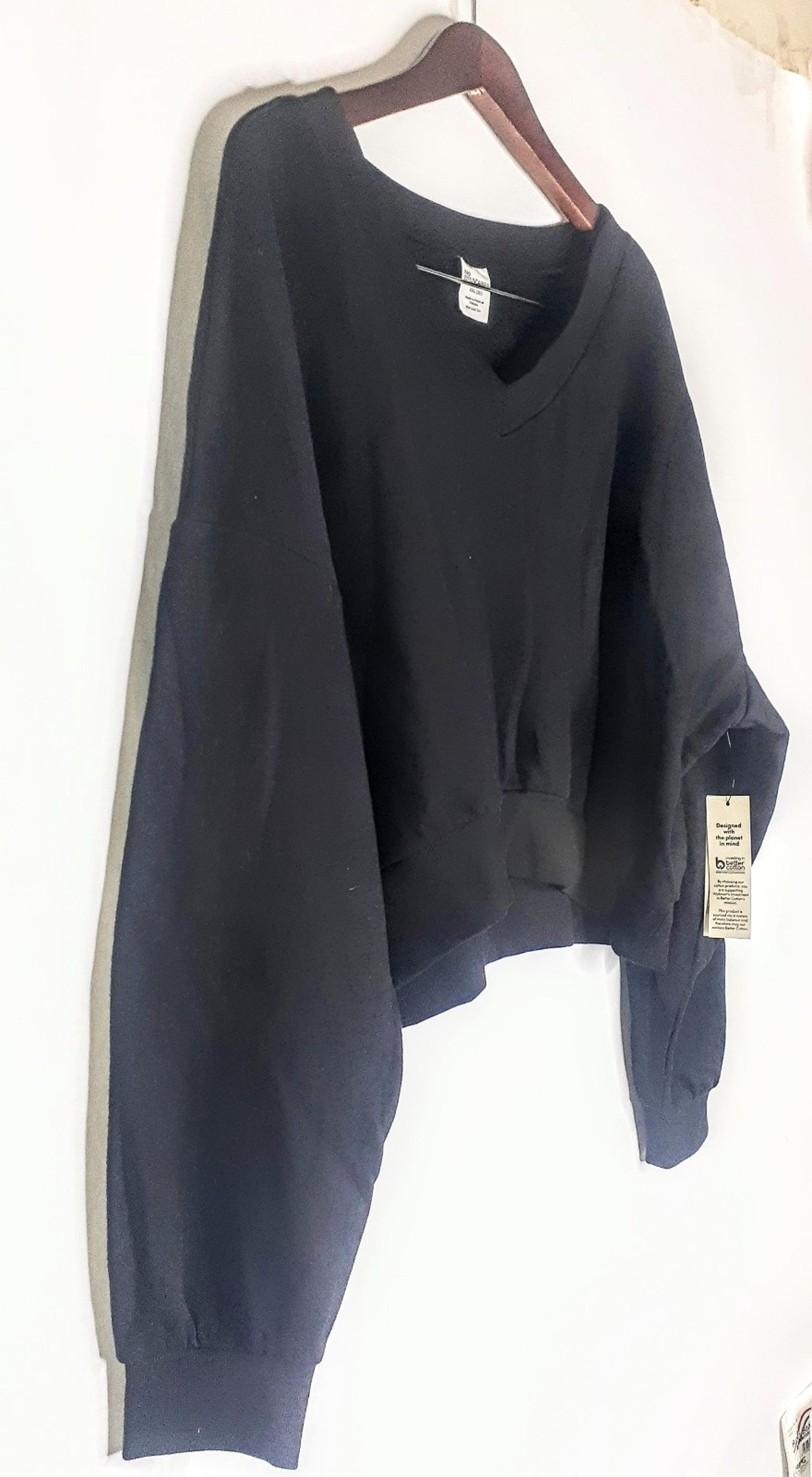 No Boundaries XXL NWT Black Cropped Sweatshirt Long Sleeve Plus Size Women's