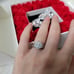 *BIG SALE* Real Moissanite Wedding Ring and band set size 6