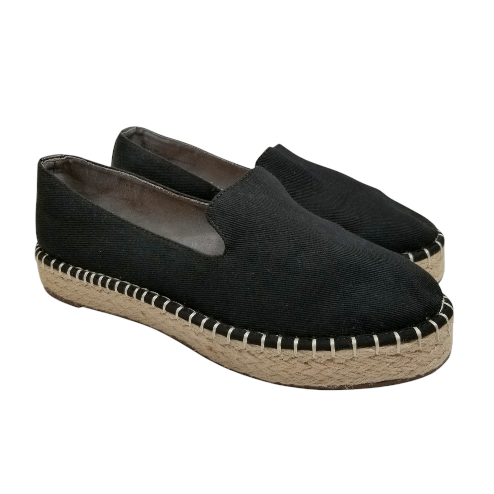 Joie Women's Cara Black Canvas Platform Espadrilles Size 8.5