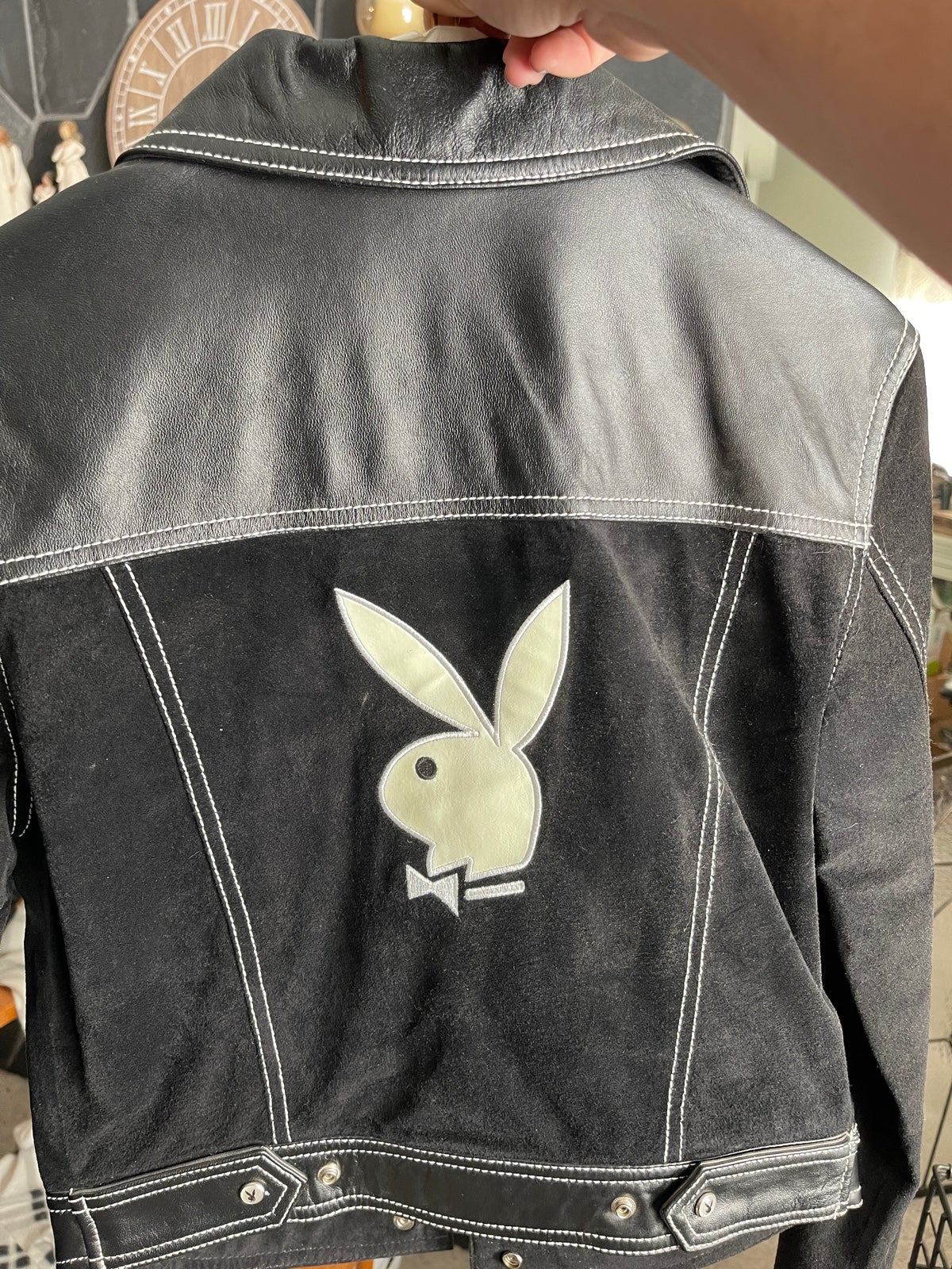 *PLAYBOY JACKET* Leather Suede glow in the dark!