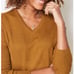 J. Jill SZ L Relaxed V Neck Pullover Wool Silk Blend Sweater Gold Melange