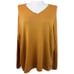 J. Jill SZ L Relaxed V Neck Pullover Wool Silk Blend Sweater Gold Melange