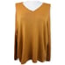 J. Jill SZ L Relaxed V Neck Pullover Wool Silk Blend Sweater Gold Melange