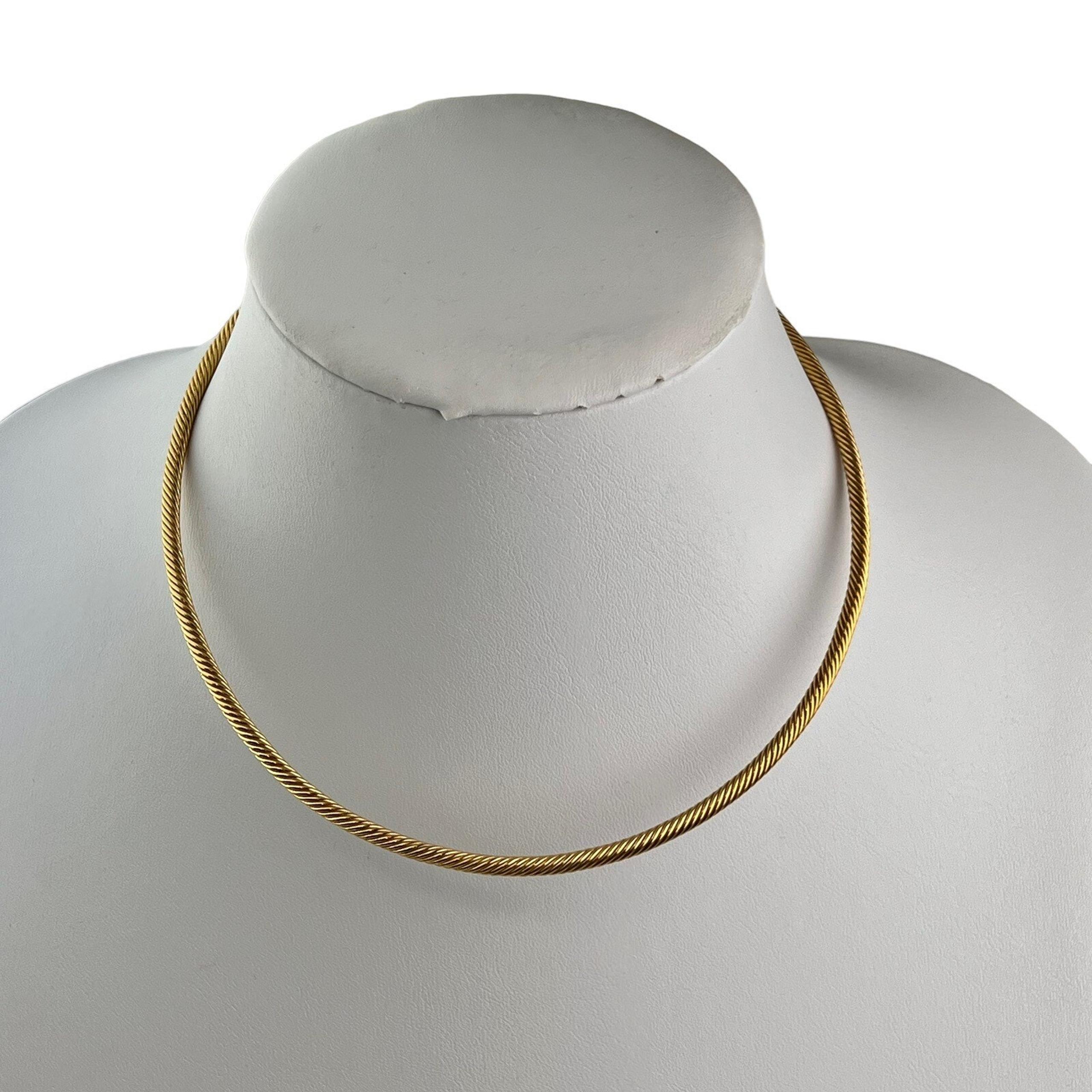 Joan Rivers Vintage Textured Cable Collar Necklace 15"-18"