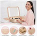 EASYINBEAUTY Travel Makeup Case with Lighted Mirror, Rechargeable LED Makeup Mir