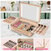 EASYINBEAUTY Travel Makeup Case with Lighted Mirror, Rechargeable LED Makeup Mir