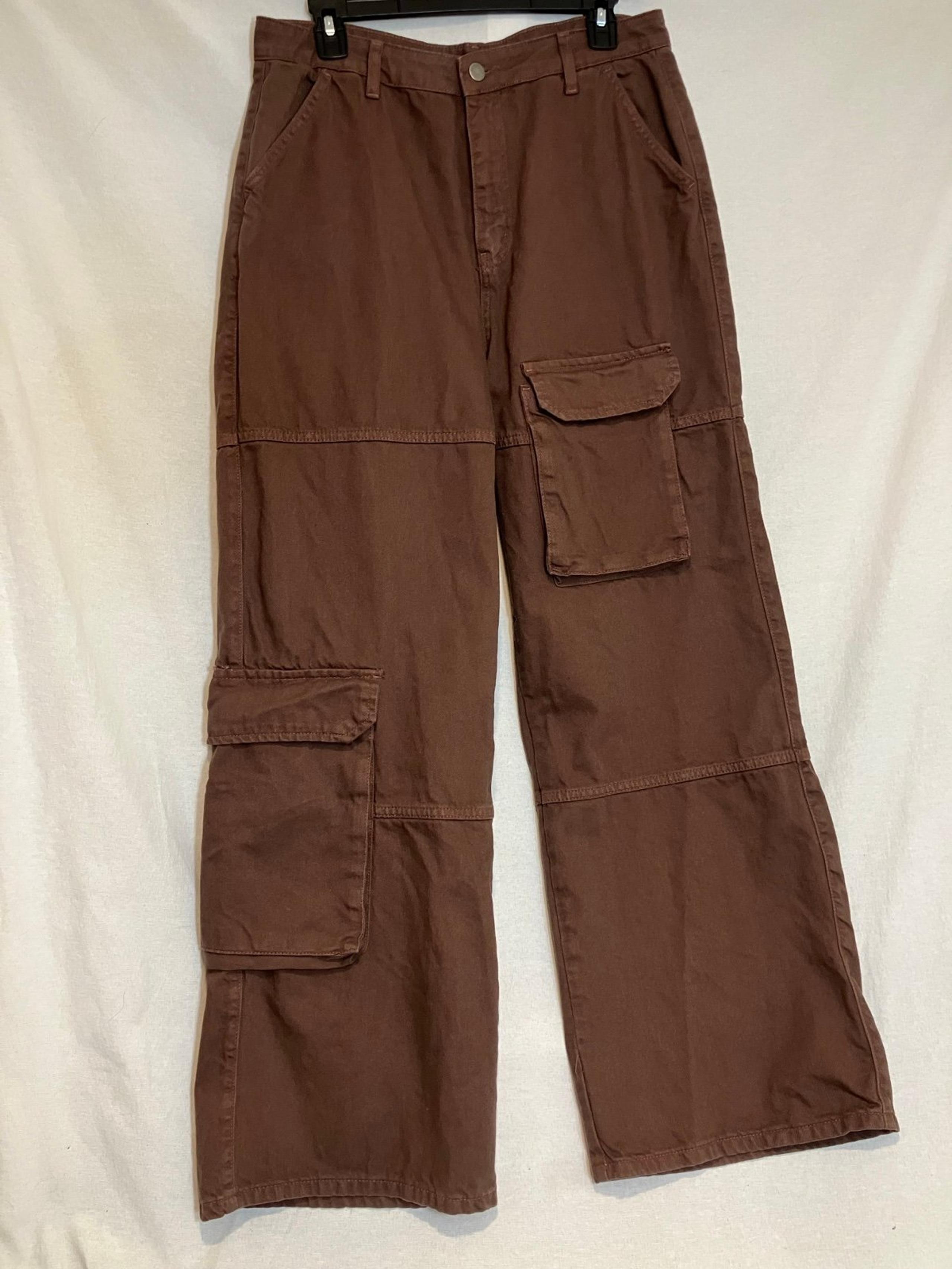Pretty Little Thing Women’s Wide Leg Utility Cargo Pants Size 10 90’s Y2K