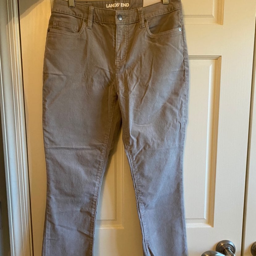 Lands End Grey Straight Leg Pants Size 8 Petite