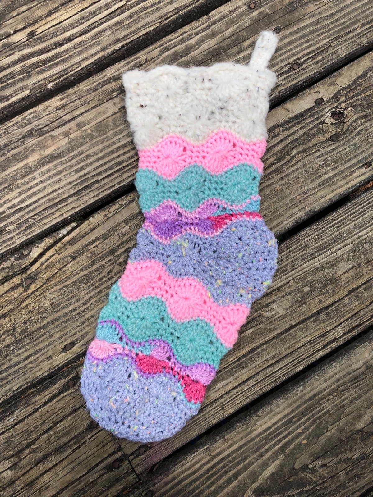 Handmade crochet Christmas stocking vegan girl stocking kid stocking pink blue