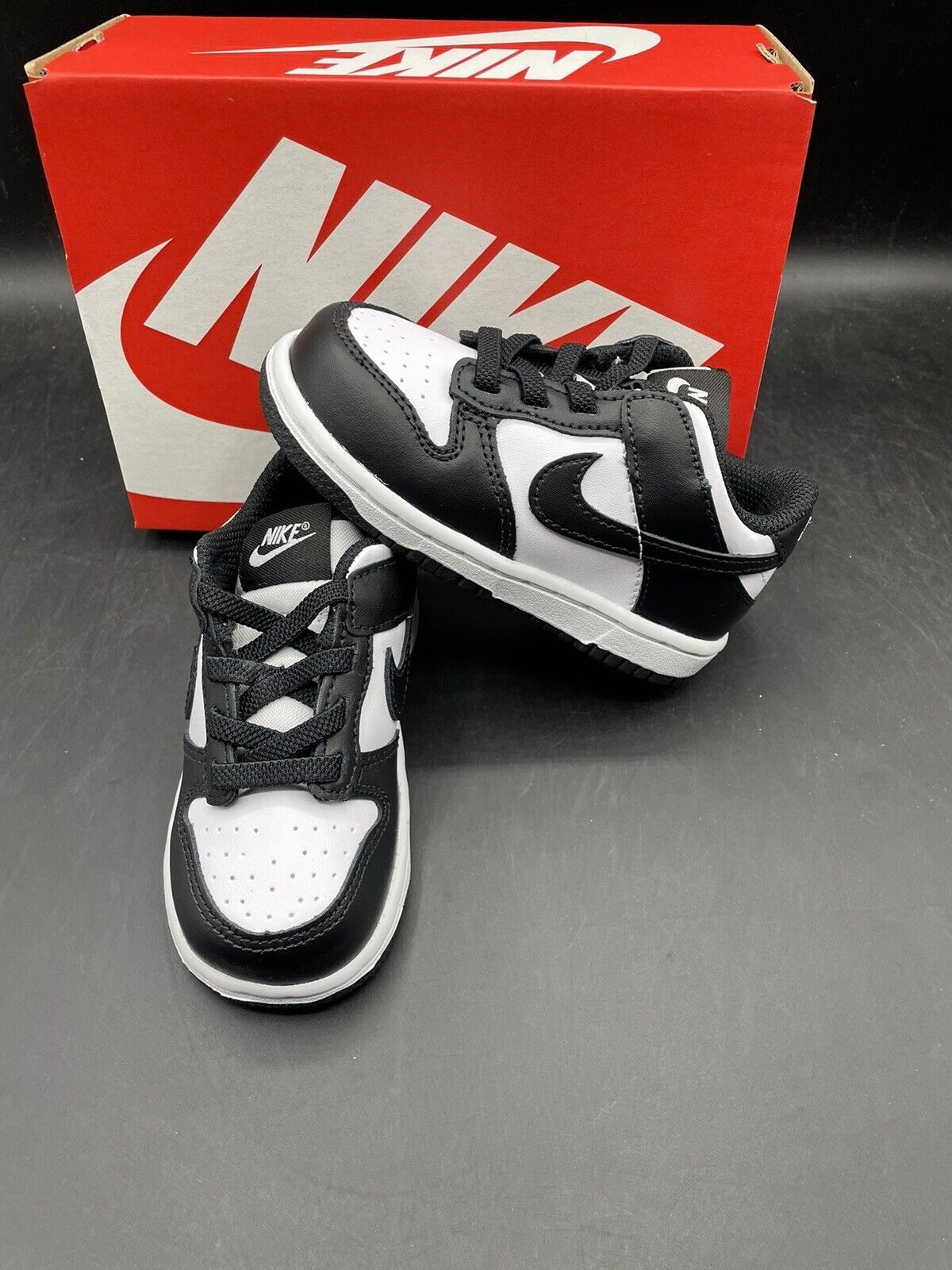 New Nike Dunk Low TD Size 4c Toddler Baby Panda Black White CW1589-100