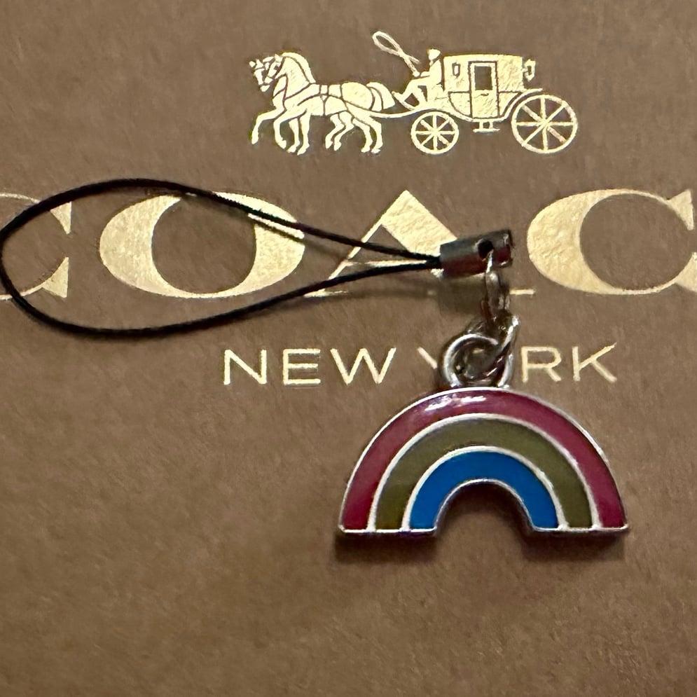 Coach Enamel Rainbow Cell Phone Lanyard Bag Charm