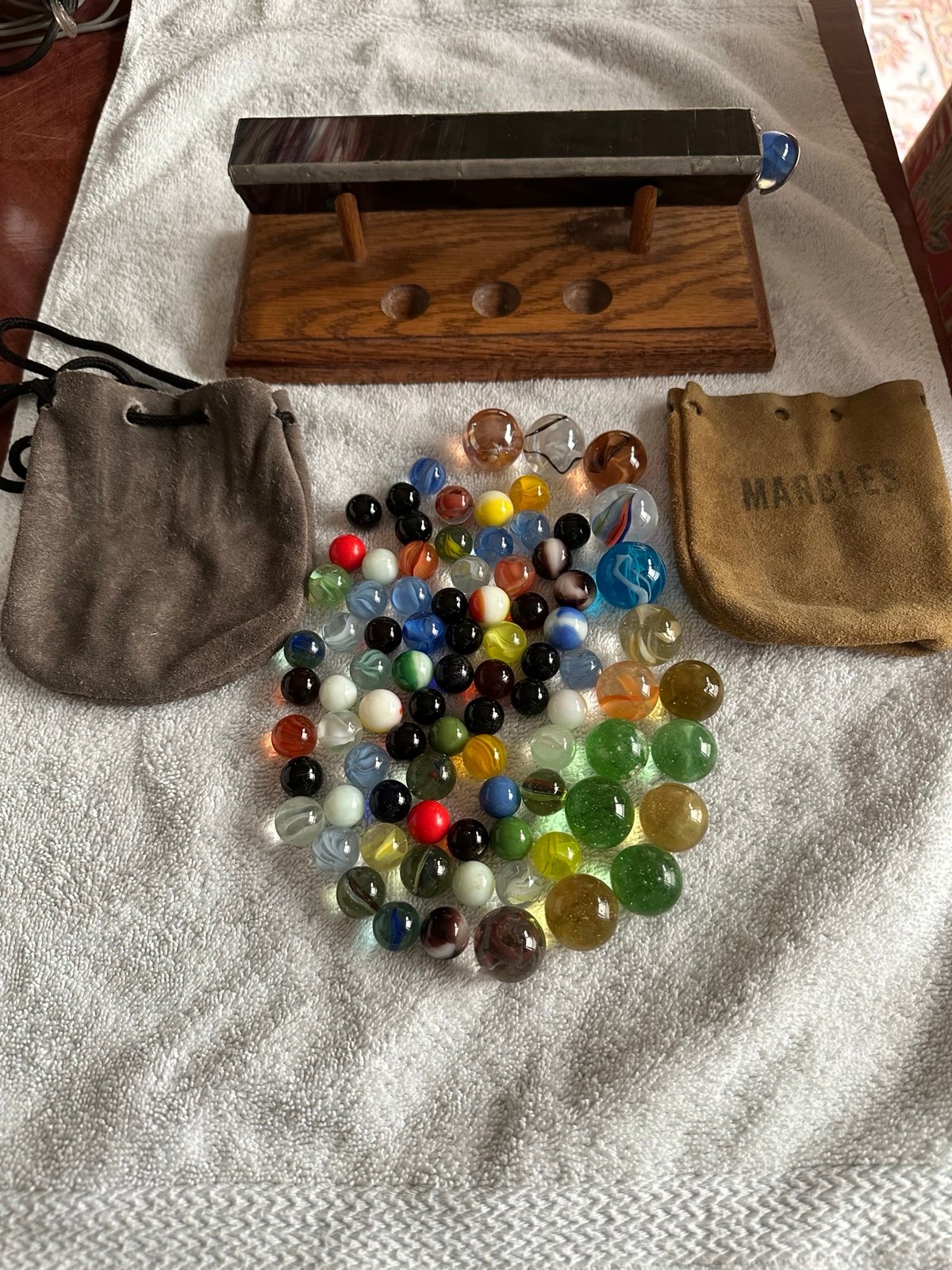 Marbles vintage and kaleidoscope with 2 bags