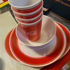 13pc Coca-Cola Plastic Dish Set