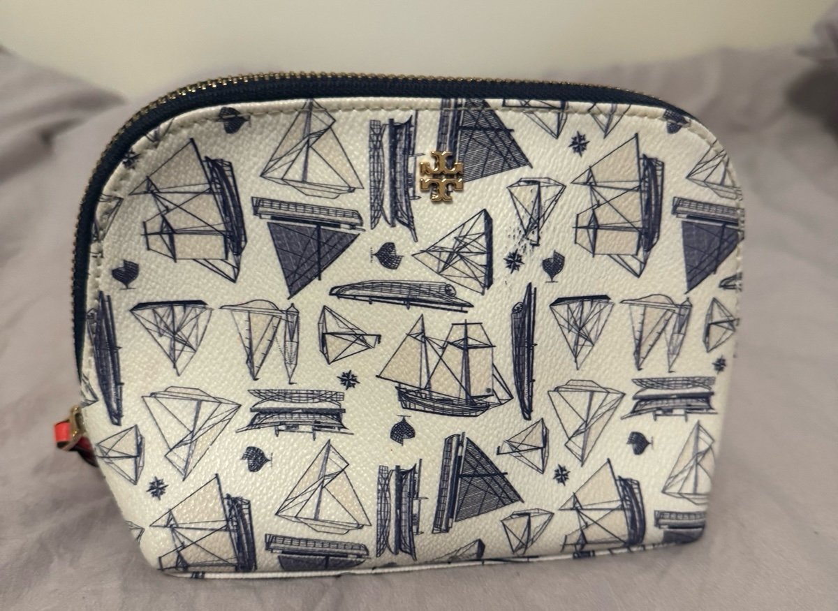 TORY BURCH Rare Ship Print Pouch