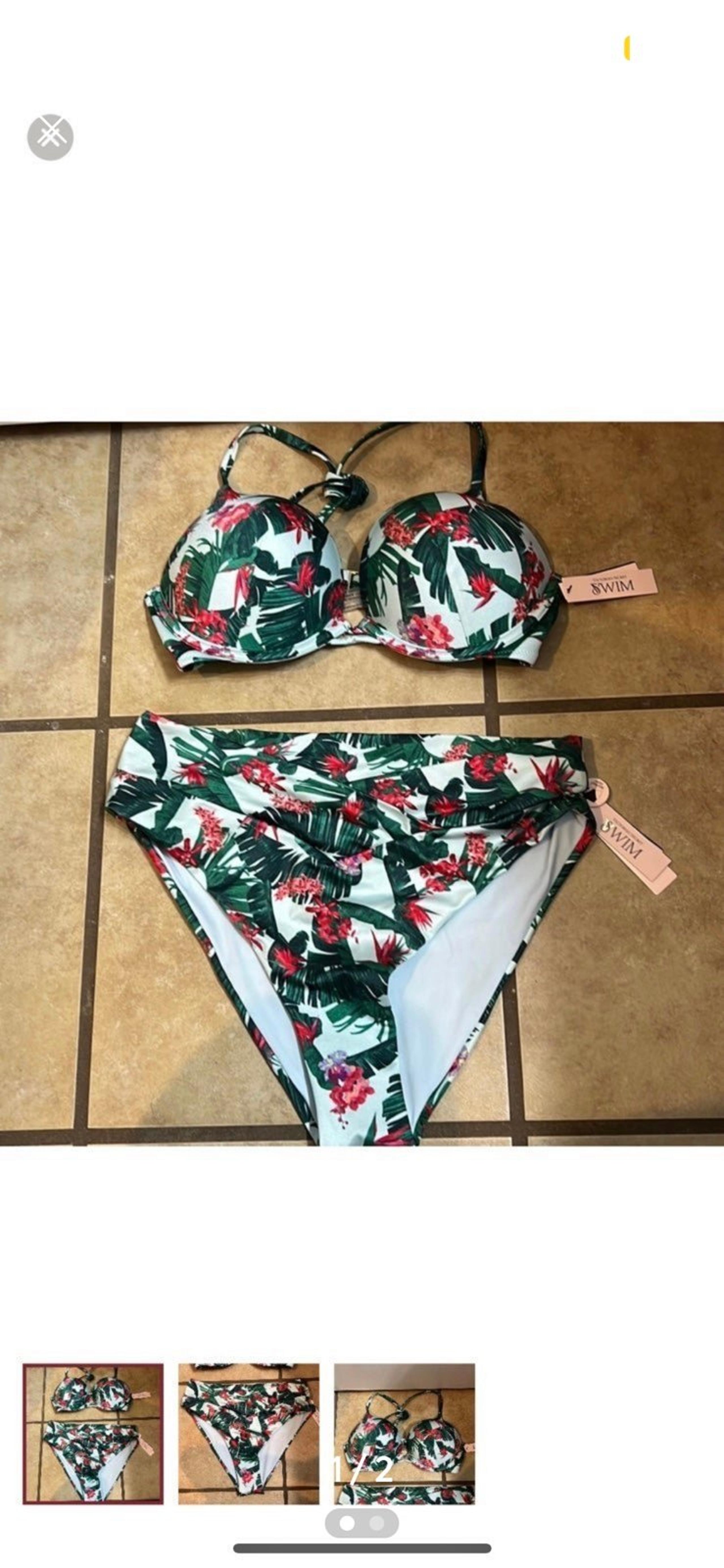 New Victoria’s Secret Bombshell Swimwear 34c top & M Bottom NWT Adds 2 cup sizes