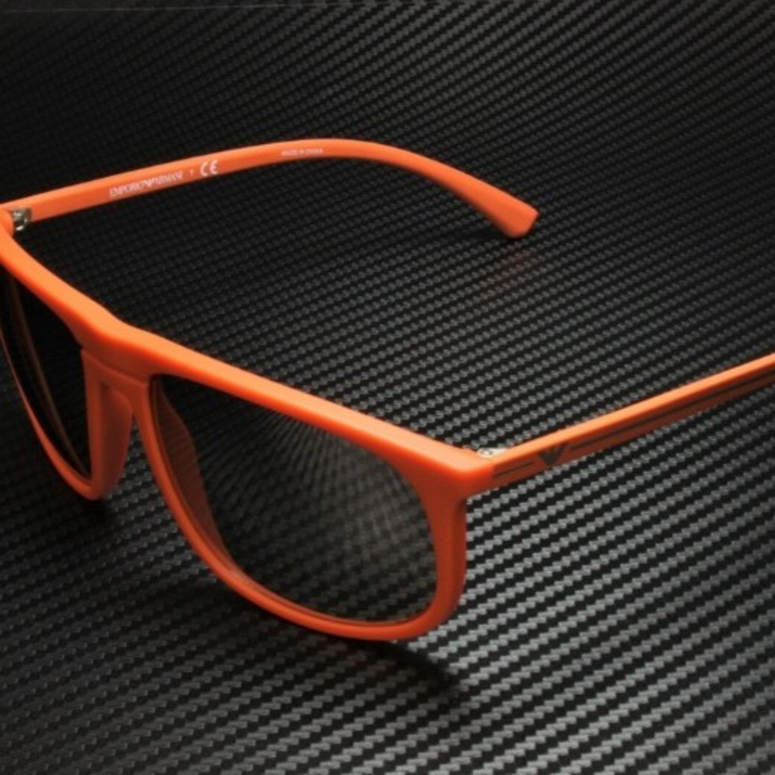 Emporio Armani Men's Rubber Orange and Grey 59mm Sunglasses!
