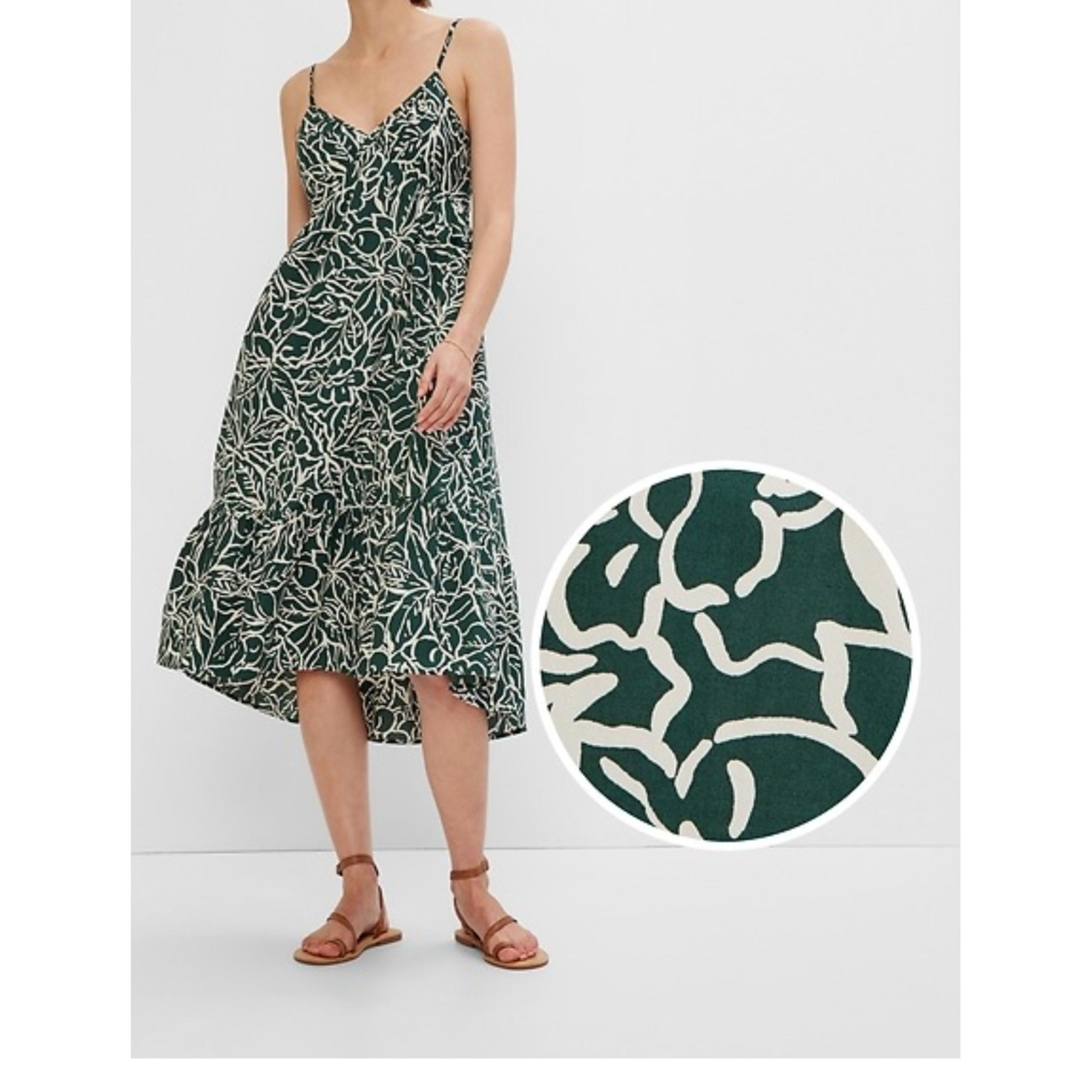 Gap Women's S/P Babydoll Cami Midi Dress Floral Beach Summer Party Festival Y2K